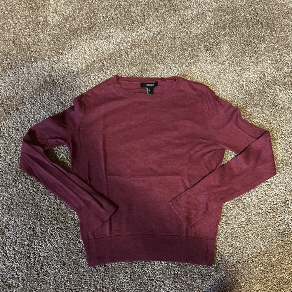 Forever‎ 21 Women's Crew Neck Sweater - Burgundy